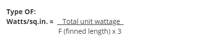 Formula For Determination Of Watt Density