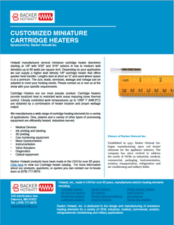 Customized Miniature Cartridge Heater